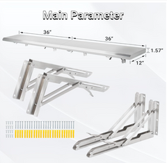 GARVEE Folding Concession Shelf 72