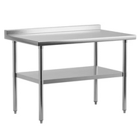 GARVEE Stainless Steel Work Table with Backsplash,48"x24"Kitchen Prep Table Equipped with NSF Certified,Heavy Duty Kitchen Work Table for Hotel,Home,Restaurant,and Outdoors