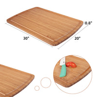 GARVEE Bamboo Cutting Board, 30 x 20 Inch Kitchen Chopping Board for Meat, Vegetables, Fruits, Bread, Cheese with Juice Groove