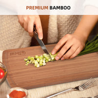 GARVEE Bamboo Cutting Board, 30 x 20 Inch Kitchen Chopping Board for Meat, Vegetables, Fruits, Bread, Cheese with Juice Groove