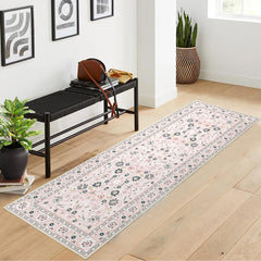 GARVEE Runner Rug Entry Rug Carpet Runners for Hallway 6ft Non Slip Bathroom Rugs Washable Rugs Boho Rug Tribal Oriental Rug Throw Rugs Stain Resistant Area Rugs Entryway Rugs Indoor Rug 2'x8' Pink