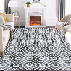 GARVEE Large Area Rug 6x9 Washable Area Rug Non-Slip Ultra Soft Print Carpet for Living Room Dining Room Bedroom Dorm Office Home Decor, Grey