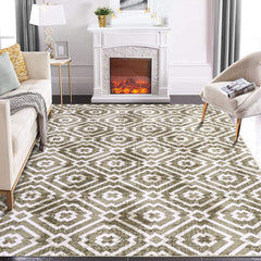 GARVEE Large Area Rug 6x9 Washable Area Rug Non-Slip Ultra Soft Print Carpet for Living Room Dining Room Bedroom Dorm Office Home Decor, Light Coffee