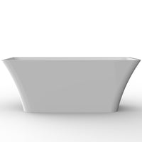 GARVEE 67" Freestanding Bathtub White Acrylic, 67-inch Length, 17-18 Inch Soaking Depth, Sloped Lumbar Support, cUPC Certified, Chrome Overflow and Drain, Perfect for Your Bathroom