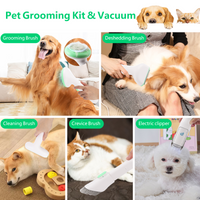 GARVEE Pet Grooming Vacuum Kit, 16-Level Suction, 2L Dustbin, Low Noise Dog Hair Remover with 4 Combs, Green