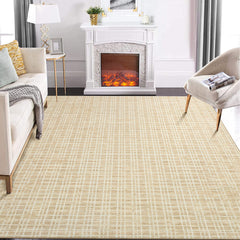 GARVEE 6x9 Large Area Rug for Living Room Modern Washable Rug Checkered Print Accent Rug Contemporary Plaid Throw Carpet for Bedroom Dining Room Office Non-Shedding Non Slip Foldable Rug Yellow