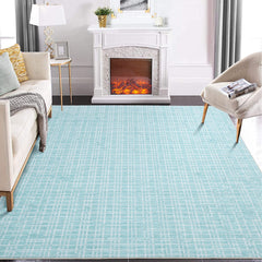 GARVEE Area Rugs 3x5 Washable Plaid Rugs for Hallway Entryway Bedroom Entrance Laundry Bathroom Modern Living Room Floor Carpet Low Pile Checkered Farmhouse Area Rug Non Slip Green