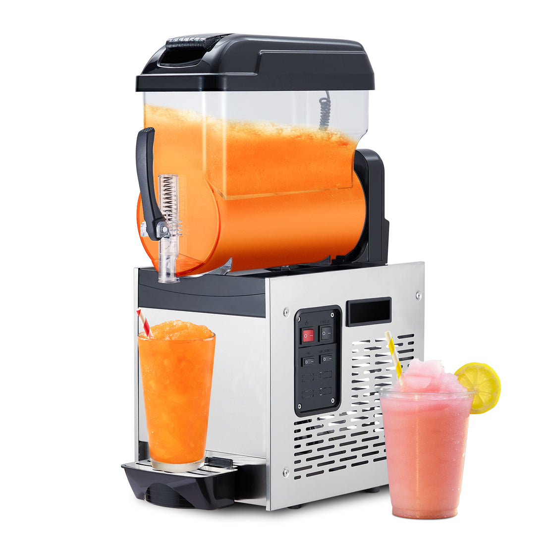 GARVEE 12L/3.2 Gal Commercial Slushy Machine Frozen Drink Margarita Machine Smoothie Self-Cleaning for Snow Melts Home Coffee Shops Restaurants