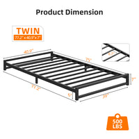 Garvee 6 Inch Twin Size Metal Platform Bed Frame with Steel Slat Support, Mattress Foundation and No Box Spring Needed, Easy Assembly, Black (Twin)