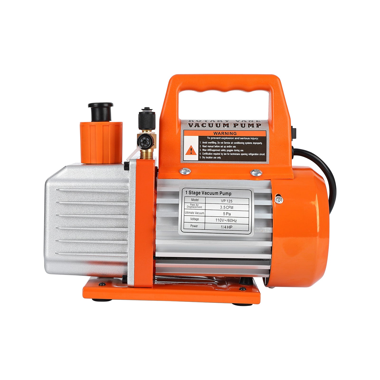 GARVEE 3.5CFM 1/4HP Single-Stage Rotary Vane Vacuum Pump Air Conditioner Refrigerant HVAC Tool with Oil Bottle for R12 R22 R134a R410a,for Resin Degassing, Refrigeration Maintenance, Vacuum Package