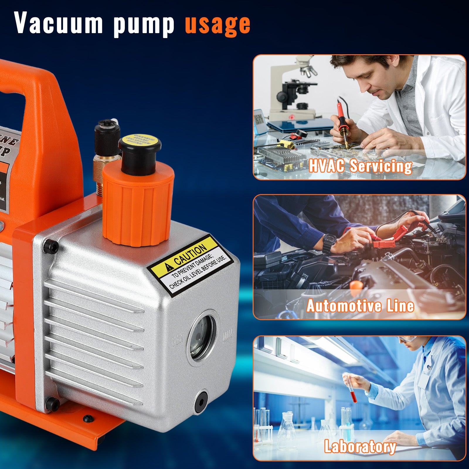 GARVEE 3.5CFM 1/4HP Single-Stage Rotary Vane Vacuum Pump Air Conditioner Refrigerant HVAC Tool with Oil Bottle for R12 R22 R134a R410a,for Resin Degassing, Refrigeration Maintenance, Vacuum Package