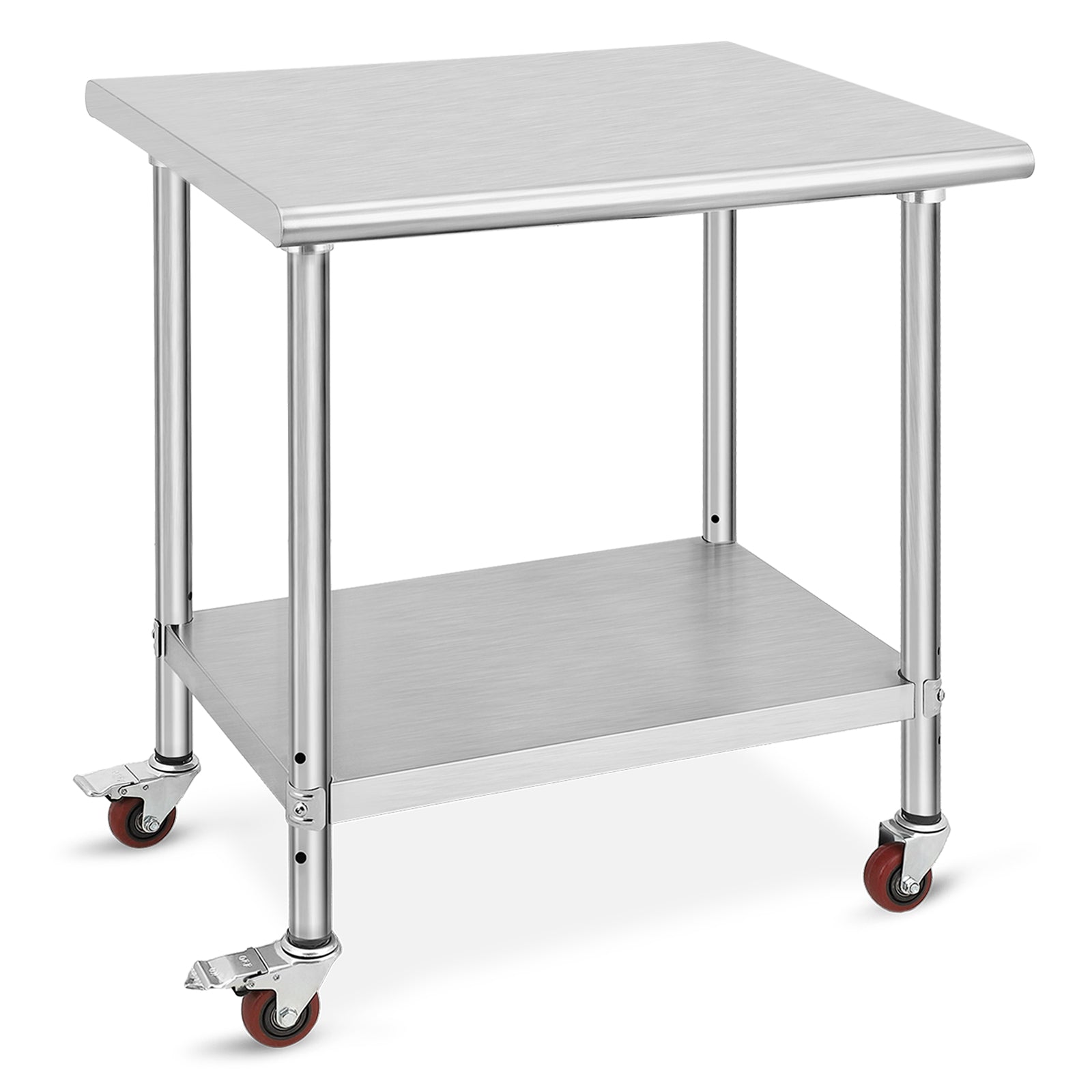 GARVEE Stainless 30x24x35 Inch Steel Work Table Heavy Duty with Caster Wheels Ideal for Food Prep Kitchen Restaurant Garage Commercial Use Silver