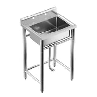 GARVEE Stainless Steel Utility Sink - 24" x 20" x 41" In Commercial Kitchen Sink, Free Standing Single Bowl, With Faucet, Design for Restaurant, Workshop, and Laundry.