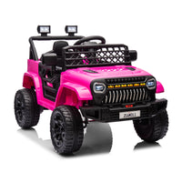 GARVEE 12V Kids Ride On Truck Electric Car Toy for Toddles with 2.4G Remote Control, Spring Suspension, Battery Display, LED Lights, Music, Battery Powered Ride on Car for Boys Girls(Rose Red)