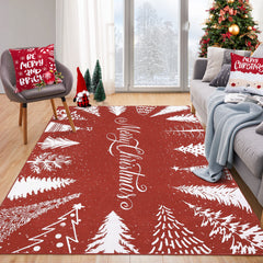 GARVEE Christmas Rug Washable Area Rugs 4x6 Rug for Living Room Non Slip Entryway Rug Soft Non Shedding Throw Rugs Stain Resistant Room Decor Carpet for Dining Room Red 4'x6'