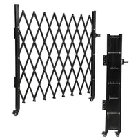 GARVEE Single Foldable Security Gate 50"H x 43"W Aluminum Expandable Fence Portable Safety Barrier with Casters Retractable Driveway Gates 360°Rolling Barricade Gate Mobile Barricade Safety Barrier Black