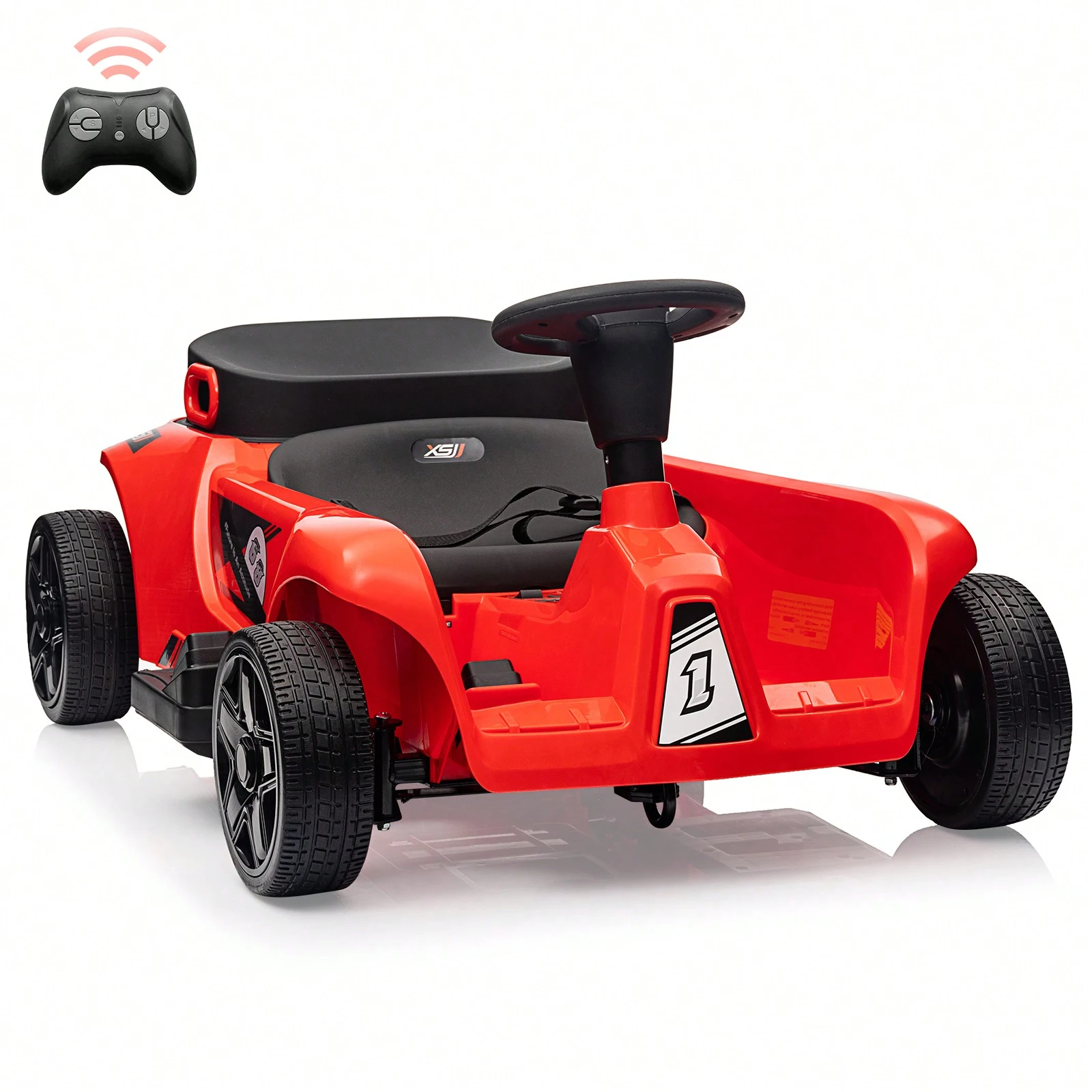 GARVEE 2 Seaters 4-Wheelers Electric Ride On Toy for Kids, 24V 120W*2 Powerful Motors Max Load 200 Lbs, Two Driver Modes + Remote Control Modes for Toddlers Child with Music, USB, Storage Box, Red