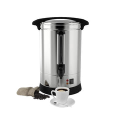 GARVEE Heavy Duty 65 Cups Commercial Coffee Urn, Stainless Steer Hot Beverage Dispenser, 10L Hot Water Thermos for Catering, Meeting, Party, Two Way Dispenser Silver-10L