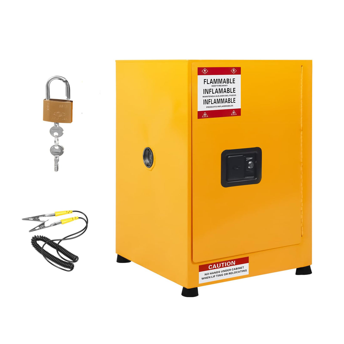 17x17x22" Galvanized Steel Flammable Storage Cabinet, Yellow