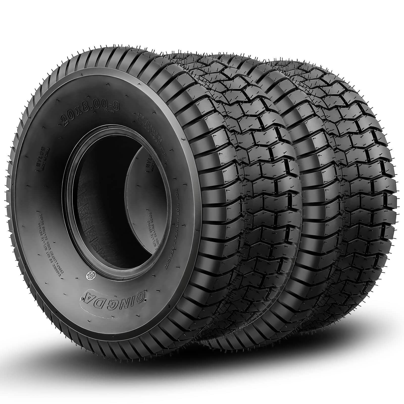 15x6.00-6 Lawn Mower Tire, 15x6x6 Tractor Turf Tire, 4 ply Tubeless, 565lbs Capacity, Set of 2