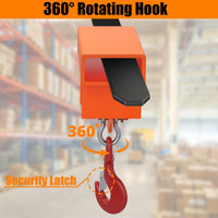 GARVEE Forklift Lifting Hook Attachment, 2200 Lbs Capacity Single Mobile Forklift Crane, Forklift Lifting Hoist with Swivel Hook and Large T-Screw, Orange