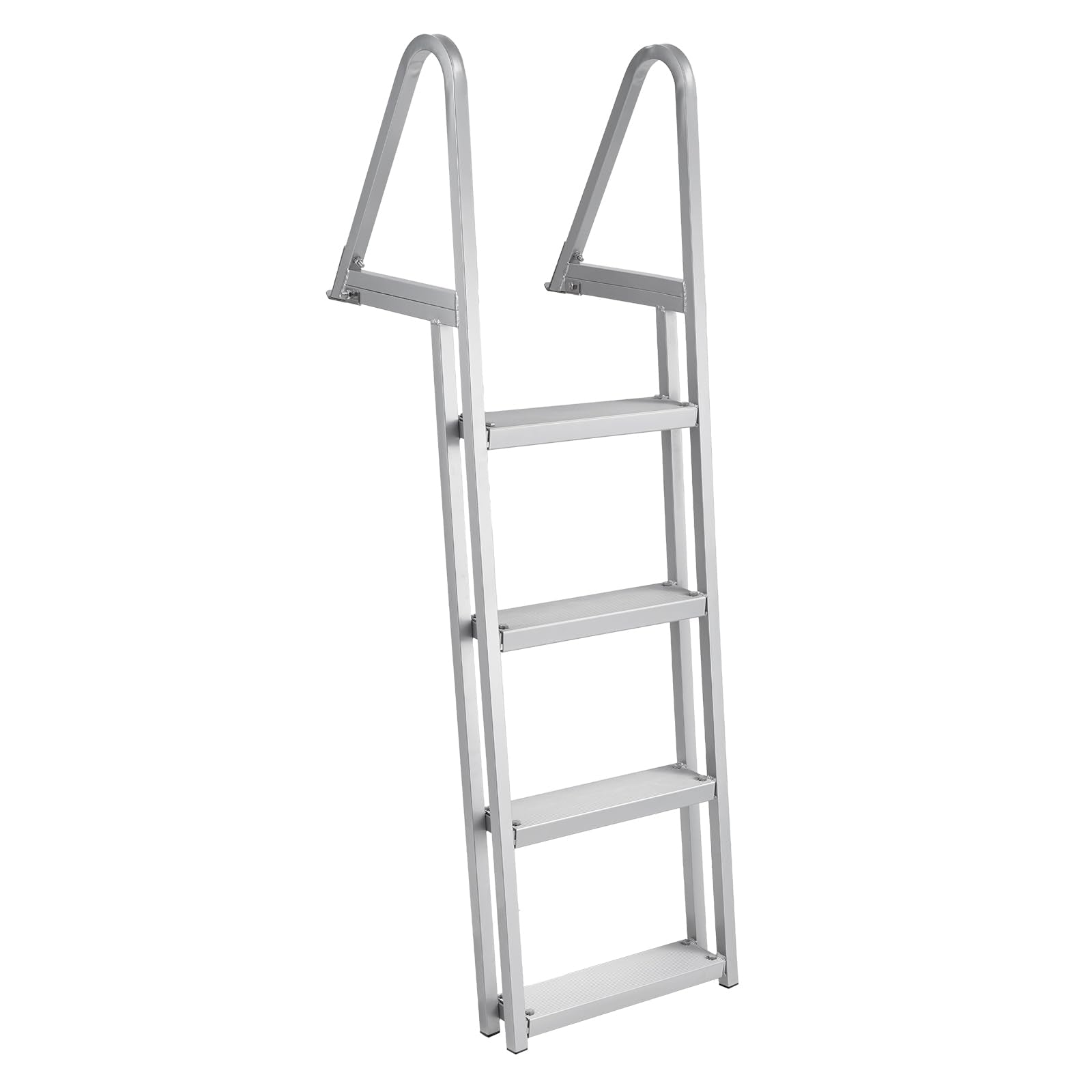 GARVEE Removable Dock Ladder 4 Steps + Anti-Corrosion 6063 Aluminum + Reinforced Dual Handrails + Nonslip Pedals + Adjustable Height + 500lbs Capacity + Suitable for Lake/Pool/Boarding