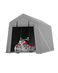 GARVEE Storage Tent Sheds 10x15 FT, Portable Shed with Rolled up Zipper Door, Waterproof, Storage Tent Heavy Duty for ATV, Motorcycle, Bike, Firewood, Garden Tools, Grey