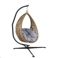 GARVEE Metal Hanging Hammock Stand Only - Heavy-Duty, Weather-Resistant, 360-Degree Swivel Climbing Buckles, 4-Leg Offset Base, 330LBS Load Capacity, Versatile Seating Options, Easy 3-Piece Assembly, Indoor & Outdoor Use