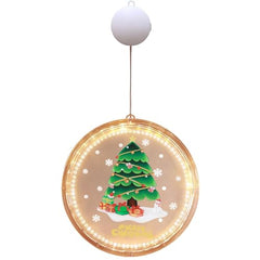 GARVEE LED Christmas Window Lights with Suction Cup Battery Powered Water-Resist Hanging Xmas Decorative Light Round Merry Christmas Suction Lights for Windows Christmas Tree Party Xmas Tree