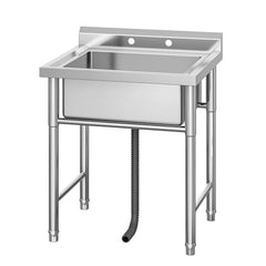 GARVEE Stainless Steel Utility Sink, Commercial Kitchen Prep, Single Bowl, 29