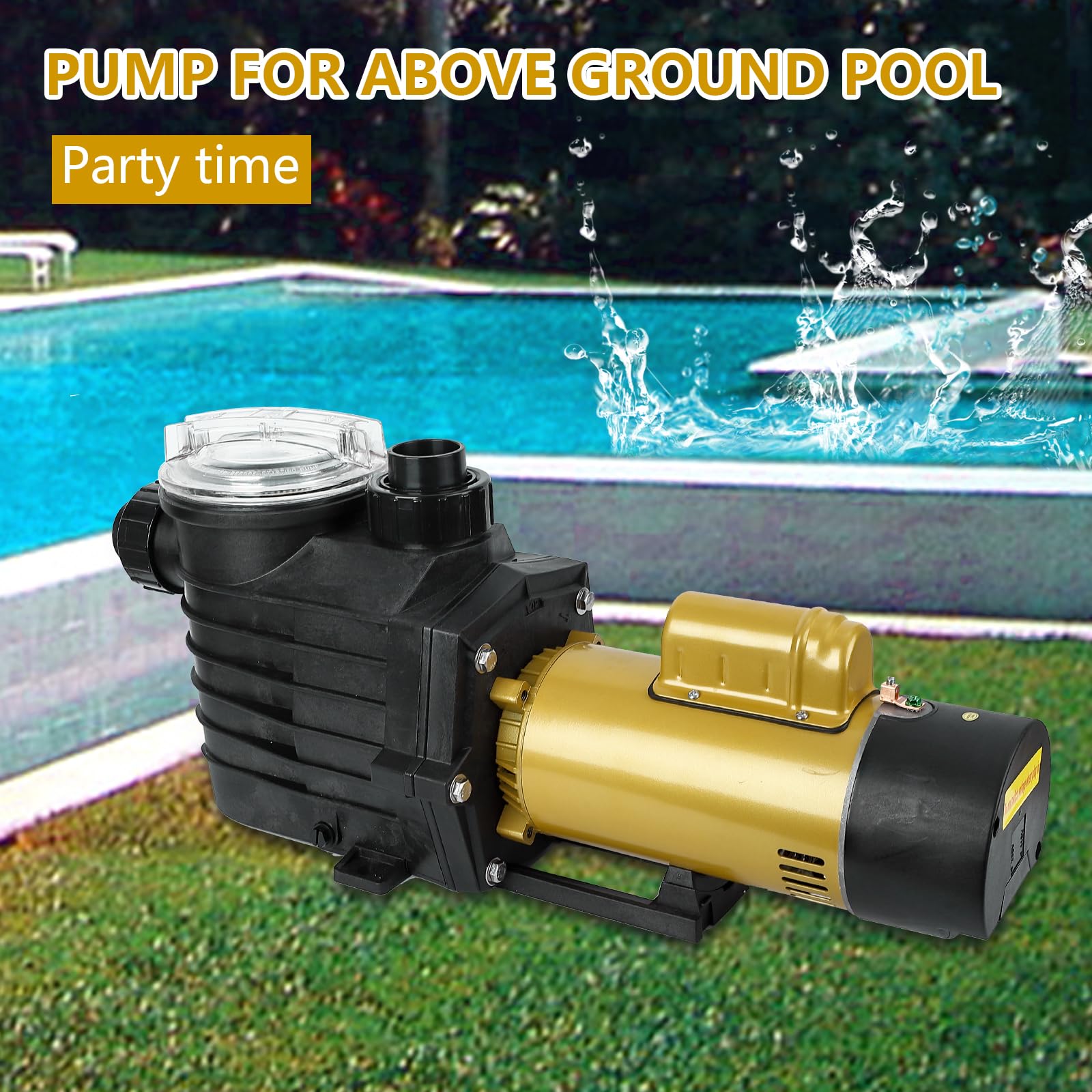 GARVEE 3HP Swimming Pool Pump Dual voltage pump In/Above Ground Water Pump, 115V/230V 8896GPH & High Flow, Powerful Primming Swimming Pool Pumps with Filter Basket, Low Noise for Family