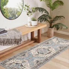 nanan Boho Rug Vintage Bedroom Rug 3x5 Beige Rug Washable Rugs for Living Room Non Slip Office Carpet Southwestern Rug Low Pile Farmhouse Area Rugs Distressed Rug Oriental Floor Cover