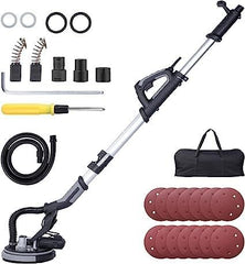 GARVEE Advanced Drywall Sander, 750W Electric Motor, Variable Speed 900-1800RPM, 6.6ft Dust Hose with LED Light, Extendable Handle, 14 Pcs Sanding Discs