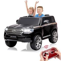 GARVEE 12V Toyota Land Cruiser Kids' Car: Remote, LED, 3 Speeds, Dual 45W Motors, USB Music, Seat Belt, CPC & ASTM Approved - Black(2)