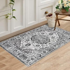 GARVEE Small Vintage Area Rug 2x3 | Machine Washable, Non-Slip | Polyester, Low Pile | Ideal for Living Room, Bedroom, Kitchen