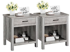 GARVEE nightstands, 2pcs-Rustic Grey