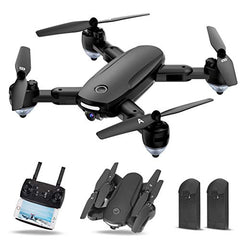 GARVEE Drone with Camera 720P HD for Adults, RC Foldable Quadcopter Drone WiFi FPV Live Video, Altitude Hold, Headless Mode, Gesture Control for Kids with 2 Batteries.