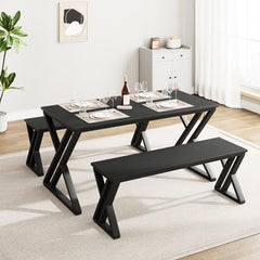 GARVEE Kitchen Table Set for 4-6 with Sturdy Metal Frame + Space-Saving Design + Waterproof MDF + Versatile Use + Easy Assembly