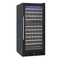 GARVEE Wine Fridge 133 Bottle, Wine Cooler Refrigerator with 41~64°F Digital Temperature Control, Wine Refrigerator Freestanding for Red White Wine, Champagne, Beer with Blue Interior Light