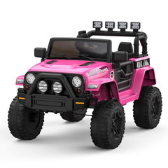 GARVEE 12V Kids Ride On Truck Car w/Parent Remote Control, Spring Suspension, Led Lights,3 Speed Adjustable, Kids Gift for Boys and Girls - Rose