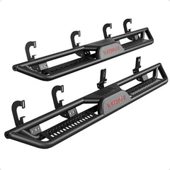 KYBOLT Running Boards 6.5 Inches with Two Stairs Design Compatible with 2007-2018 Chevy Silverado/GMC Sierra 1500, 2007-2019 2500HD 3500HD Crew Cab(4 Full Size Doors/Gas Only), Bolt-on Side Steps