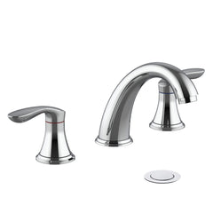 GARVEE 3 Hole Bathroom Sink Faucet, Pop-Up Drain, Hot/Cold Lines