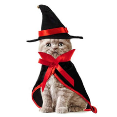 GARVEE Halloween Costume Cat Cloak with Devil Horn Hat Funny Witch Cape Cute Cat Dog Clothes for Halloween Cosplay Party Suit L