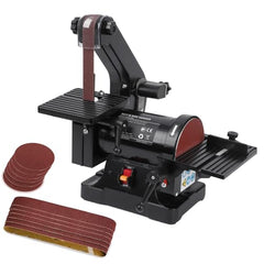 GARVEE 1 x 30 Inch Belt Sander with 5 Inch Disc Sander, Powerful Bench Sander with 2.1A Powerful Motor for Woodworking, (8 * 80 Grit Sandpaper, 4 * 100 Grit Sandpaper)