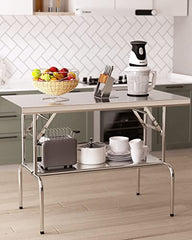 GARVEE Stainless Steel Folding Table 48