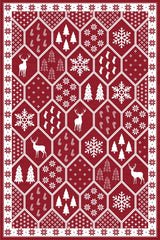 GARVEE Christmas Washable Rug 8x10 Rug for Living Room Non Slip Soft Non Shedding Throw Rugs Large Area Rug for Bedroom Decor Stain Resistant Carpet for Dining Room Geometric|Red 8'x10'