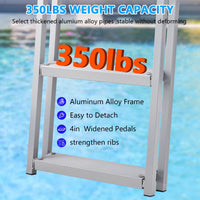 GARVEE Removable Dock Ladder 3/4/5 Steps, Anti-Corrosion 6063 Aluminum, Widen Nonslip Pedals, 500lbs Capacity, Adjustable Height, Suitable for Lake/Pool/Boarding/RV