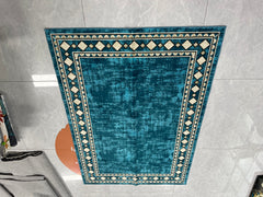 GARVEE Area Rug 6x9 Non Slip Modern Rug Thin Machine Washable Rug No Shedding Large Rug with Low Pile for Living Room, Bedroom, Dining Room, Teal