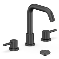 GARVEE Bathroom Faucets for Sink 3 Hole - Chrome Bathroom Faucet with Pop-up Drain, 8 Inch Widespread Bathroom Sink Faucet 2-Handles, Modern Vanity Faucet with Supply Lines - 7-Matte Black