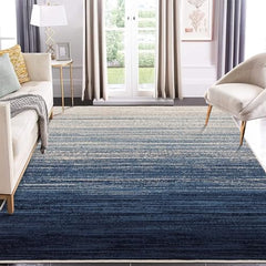 GARVEE Modern Blue Geometric Area Rug 11'x15' | Soft Durable Polypropylene | Non-Slip Jute Backing | Low Pile | Ideal for High-Traffic Areas